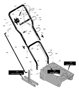 Handle Assembly Diagram and Parts List for EV3850X4NA 2004 Briggs and Stratton Edger